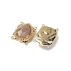 Brass Micro Pave Cubic Zirconia Connector Charms with Natural Gemstone KK-Z096-03G-2