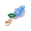 Glass Seed Beaded Grape Pendant Decoration HJEW-MZ00158-01-4