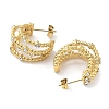 Real 18K Gold Plated 304 Stainless Steel Stud Earrings with Rhinestone EJEW-L267-004G-01-2