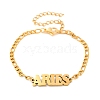 Constellation 202 Stainless Steel Figaro Chain Link Bracelets for Women Men AJEW-U006-01G-1