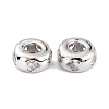 Brass Micro Pave Clear Cubic Zirconia Beads ZIRC-P091-01A-P-RS-1