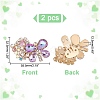 2Pcs Butterfly Alloy Glass Rhinestone Shoe Decoration FIND-AR0005-01A-2