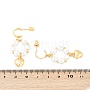 Brass ABS Plastic Pearl Dangle Stud Earrings EJEW-U040-19G-5