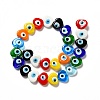 Handmade Evil Eye Lampwork Beads Strands X-LAMP-E023-07C-09-2