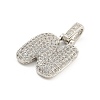 Brass Micro Pave Clear Cubic Zirconia Pendants KK-B099-01P-N-2