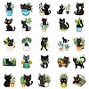 50 Pieces Cross-Border New Cao Zhi Black Cat Series Paper Stickers STIC-R001-30-3