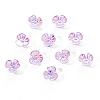 Electroplated 3-petal Flower Resin Cabochons MRMJ-R128-15F-1