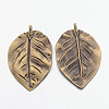 Tibetan Style Alloy Leaf Big Pendants X-TIBEP-Q040-089AB-NR-2