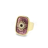 Rectangle with Sun Natural Amethyst Finger Rings PW-WG76B98-02-1