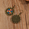 Stainless Steel Flower Dangle Earrings ON3560-3