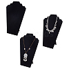 Velvet with Paperboard Necklace Bust Display Stands NDIS-WH0017-05A-1