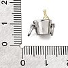 Brass Enamel Champagne Bucket Connector Charms KK-V007-40GP-02-3