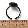 Flower 304 Stainless Steel Cuff Ring Components STAS-P454-05D-B-3