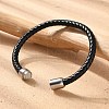 Man's Braided Leather Cord Bracelets BJEW-JB04255-02-1