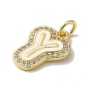 Brass Micro Pave Cubic Zirconia Pendants KK-K354-02G-Y-2