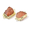 Raw Rough Natural Dyed Quartz Crystal Links Connector Charms G-K189-04LG-08-2