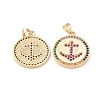 Brass Micro Pave Cubic Zirconia Pendants ZIRC-L093-44G-2