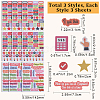 Gorgecraft 9 Sheets 3 Styles Colorful Rectangle Coated Paper Self Adhesive Budget Labels Stickers STIC-GF0001-17-2