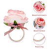Artificial Rose Flower Cloth Napkin Rings AJEW-WH0314-75-3