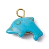 Synthetic Turquoise Pendants PALLOY-JF02371-02-3