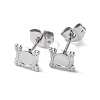 Non-Tarnish 304 Stainless Steel Stud Earring Findings STAS-F286-05P-1