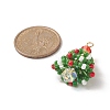 Christmas Theme Glass Seed Beads Pendants PALLOY-TA00027-2