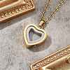 304 Stainless Steel Heart Urn Ashes Necklaces STAS-Z106-09G-03-1