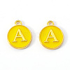 Golden Plated Alloy Enamel Charms X-ENAM-S118-09A-2