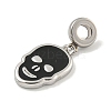 304 Stainless Steel Black Enamel European Dangle Charms STAS-U005-43P-2