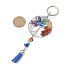 Chakra Theme Tree of Life Alloy Natural Amethyst & Green Aventurine & Red Jasper & Topaz Jade & Red Aventurine & Lapis Lazuli & Synthetic Turquoise & Moonstone Keychain KEYC-JKC00986-3