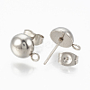 Non-Tarnish 201 Stainless Steel Stud Earring Findings X-STAS-Q225-16A-8mm-2