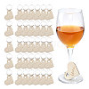 Globleland 1 Set Wood Wine Glass Charms AJEW-GL0001-65-1