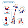 Crafans 4Pcs 2 Style Independence Day Theme Hemp Rope Tassels Pendant Decorations HJEW-CF0001-19-4