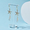 Starfish/Sea Stars 304 Stainless Steel Dangle Earring X-EJEW-TA00037-3