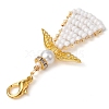 Angel Glass Seed Beads Pendants Decrotions HJEW-MZ00113-02-4