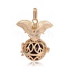 Golden Plated Brass Hollow Round Cage Pendants KK-J252-05G-2