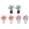 Flower Handmade Glass Seed Beads Stud Earrings EJEW-MZ00449-2