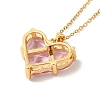Pink Cubic Zirconia Pendant Necklace NJEW-H161-01A-3