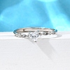 Rhodium Plated 925 Sterling Silver Cubic Zirconia Adjustable Rings RJEW-D300-05P-01-4