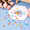 56Pcs 7 Colors Spray Painted Alloy Beads FIND-TA0002-99-6