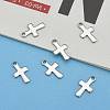 Non-Tarnish 304 Stainless Steel Tiny Cross Charms X-STAS-E104-34P-6