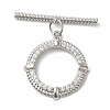 Brass Micro Pave Clear Cubic Zirconia Toggle Clasps KK-N254-79P-1