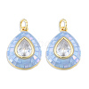 Brass Pave Clear Cubic Zirconia Pendants KK-N227-94B-2