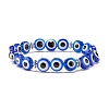 3Pcs 3 Style Synthetic Turquoise(Dyed) & Hematitie Round Beaded Stretch Bracelets Set BJEW-JB07620-4