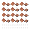 Unicraftale 30Pcs Camel Natural Wood Stud Earrings EJEW-UN0002-33B-1