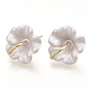 Spray Painted Alloy Stud Earring Findings PALLOY-N152-10G-1