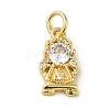 Brass Micro Pave Clear Cubic Zirconia Pendants KK-R162-021B-G-1