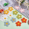 Fingerinspire 60Pcs 6 Colors  Candy Color Two Tone Crochet Flower Appliques PATC-FG0001-52-5