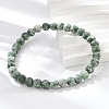 Natural Green Spot Jasper Bead Stretch Bracelets X-BJEW-K212-A-017-4