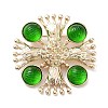 Flat Round with Cross Alloy Acrylic Brooch JEWB-C029-16A-1